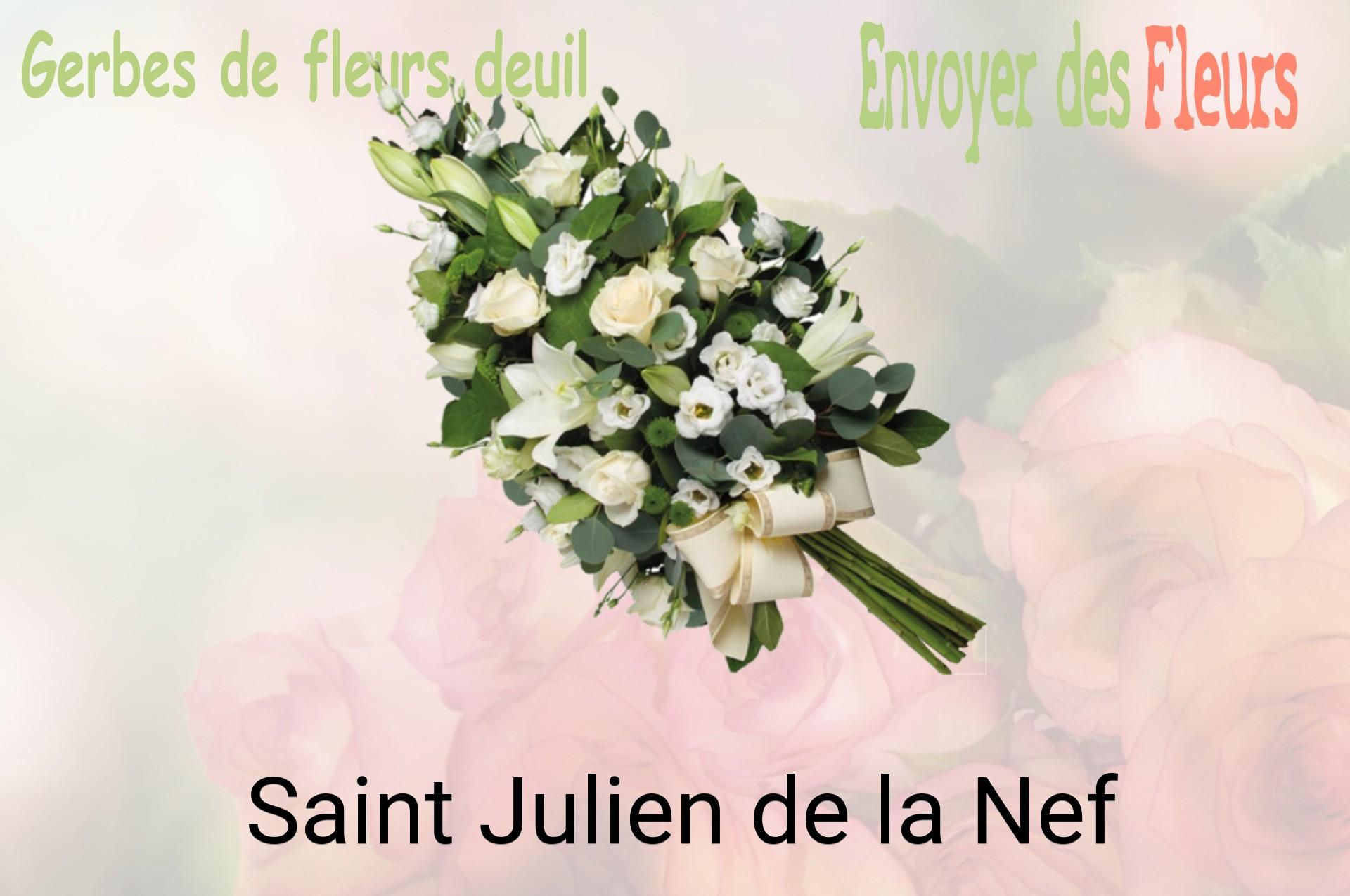 Gerbe de fleurs de deuil livrée à Saint-Julien-de-la-Nef